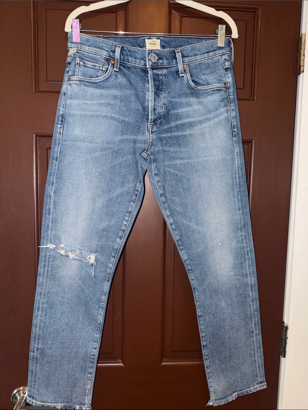 Citizens Citizens of Humanity Distressed Cropped Straight Jeans Size 26